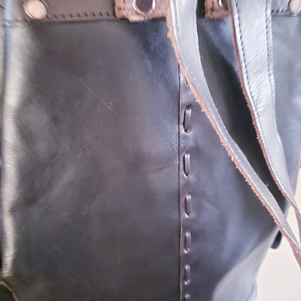 Handcrafted Tooled Leather Backpack - O/S Made In MEXICO - Picture 8 of 15